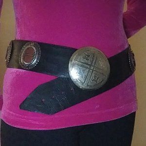 Rustic handmade Ethnic Leather Belt size 34"-40"
